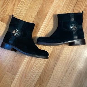 TORY BURCH ALAINA Black Suede Booties